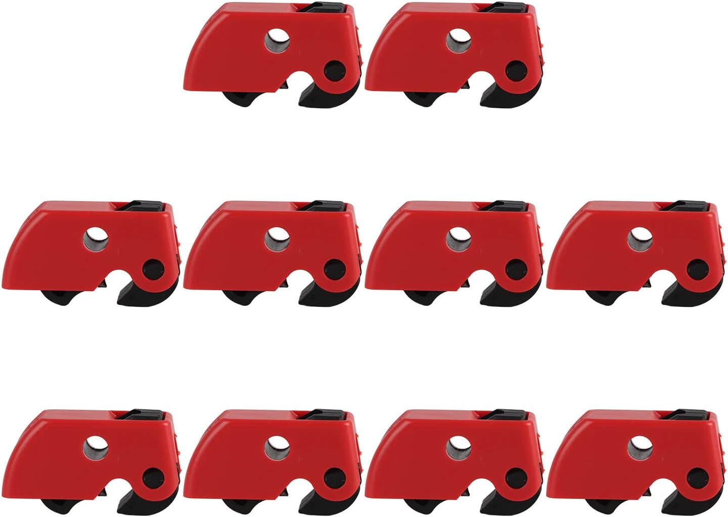 10Pcs Circuit Breaker Lockout Device, Clamp On Single Pole Breaker Lock Out Device, Safety Lock Set Kit for Industrial Chemical Power Coal Mines