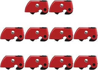 Lockout Tagout Miniature Circuit Breaker Lockout, 10Pcs Circuit Breaker Lockout Device Clamp on Safety Lock Set Kit for Industrial Chemical Power,Universal Fit, Red