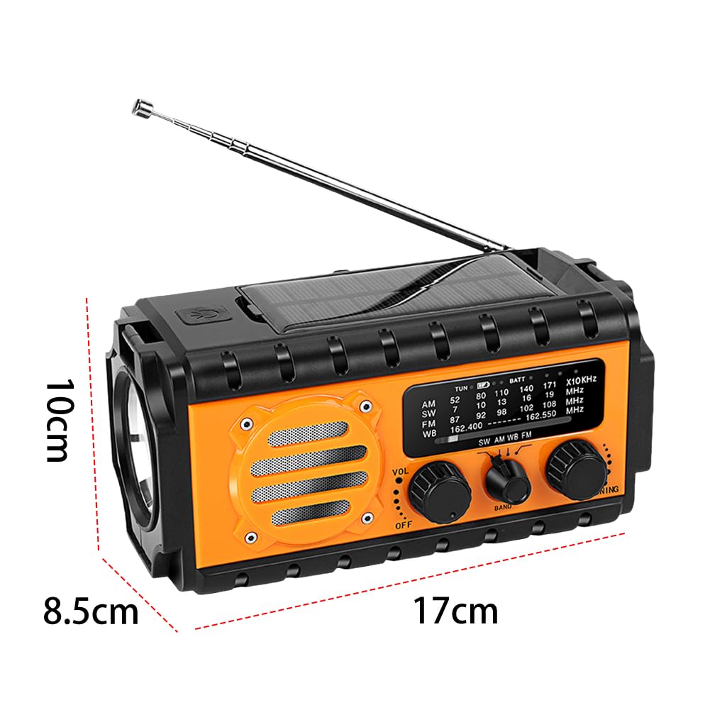 Mano di emergenza Radio a manovella con 20000mAh Solare e Modalità di Ricarica Multipli Radio per Esterni