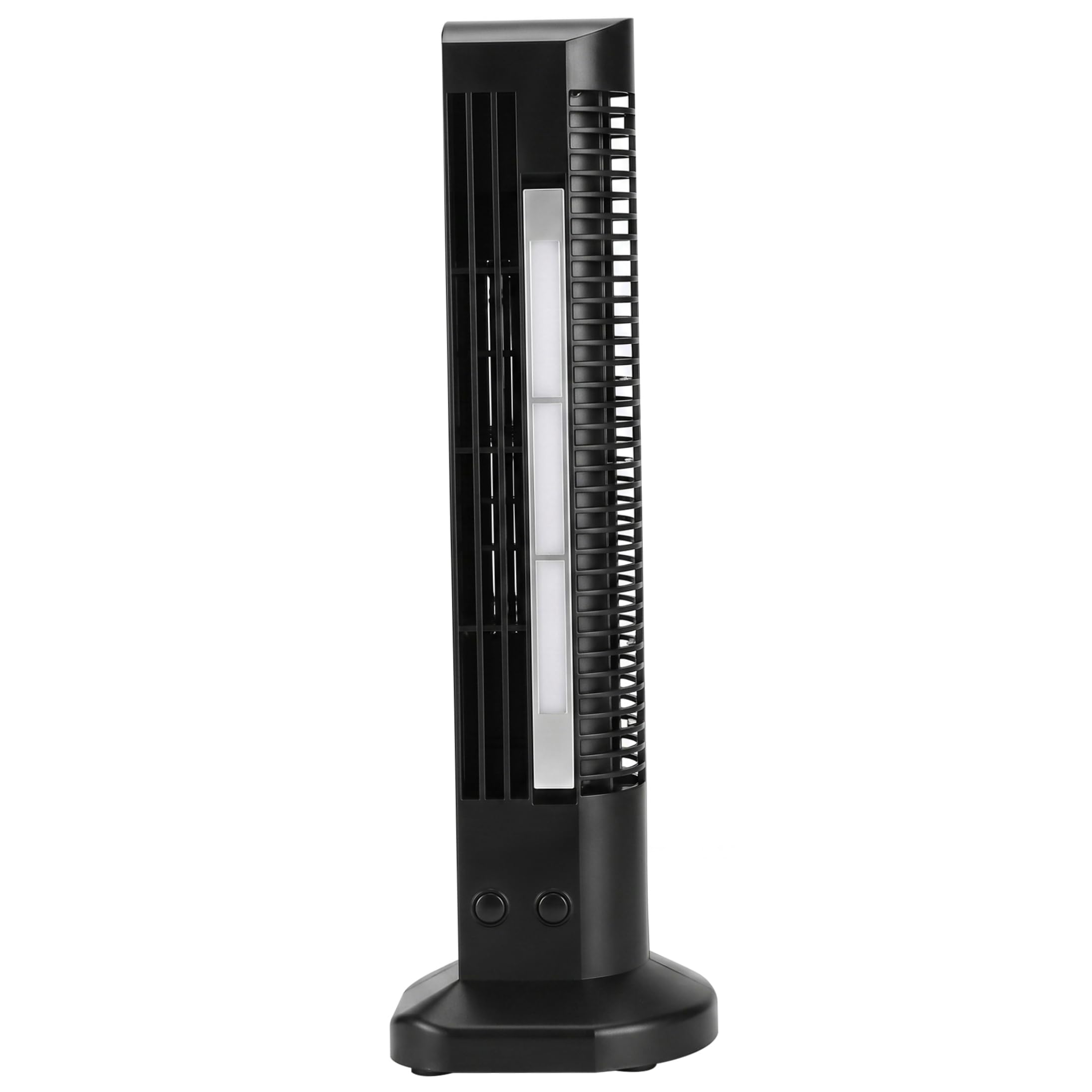 Bemonew Fan Tower, Small Desk Fan Quiet 2-in-1 Bladeless Tower & LED Lamp with 2 Speeds, USB Powered for Women, Men, Black