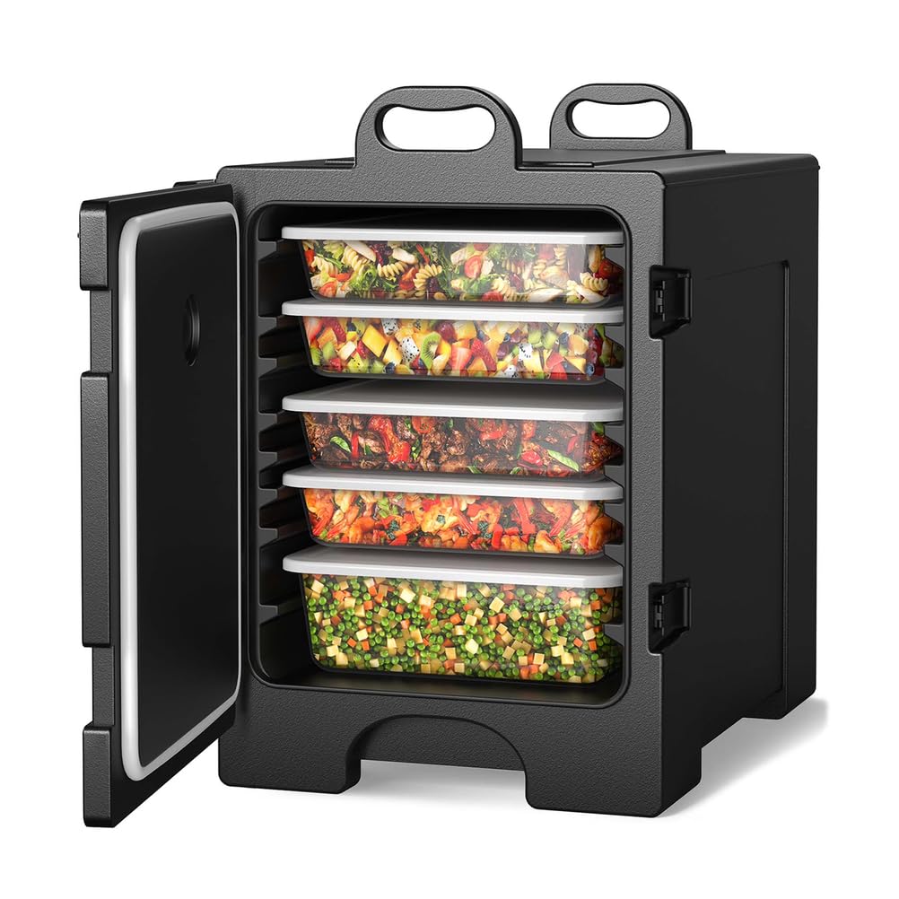 Transportador de alimentos aislado, caja caliente LLDPE de 81 cuartos para catering, restaurantes, cantinas, fiestas