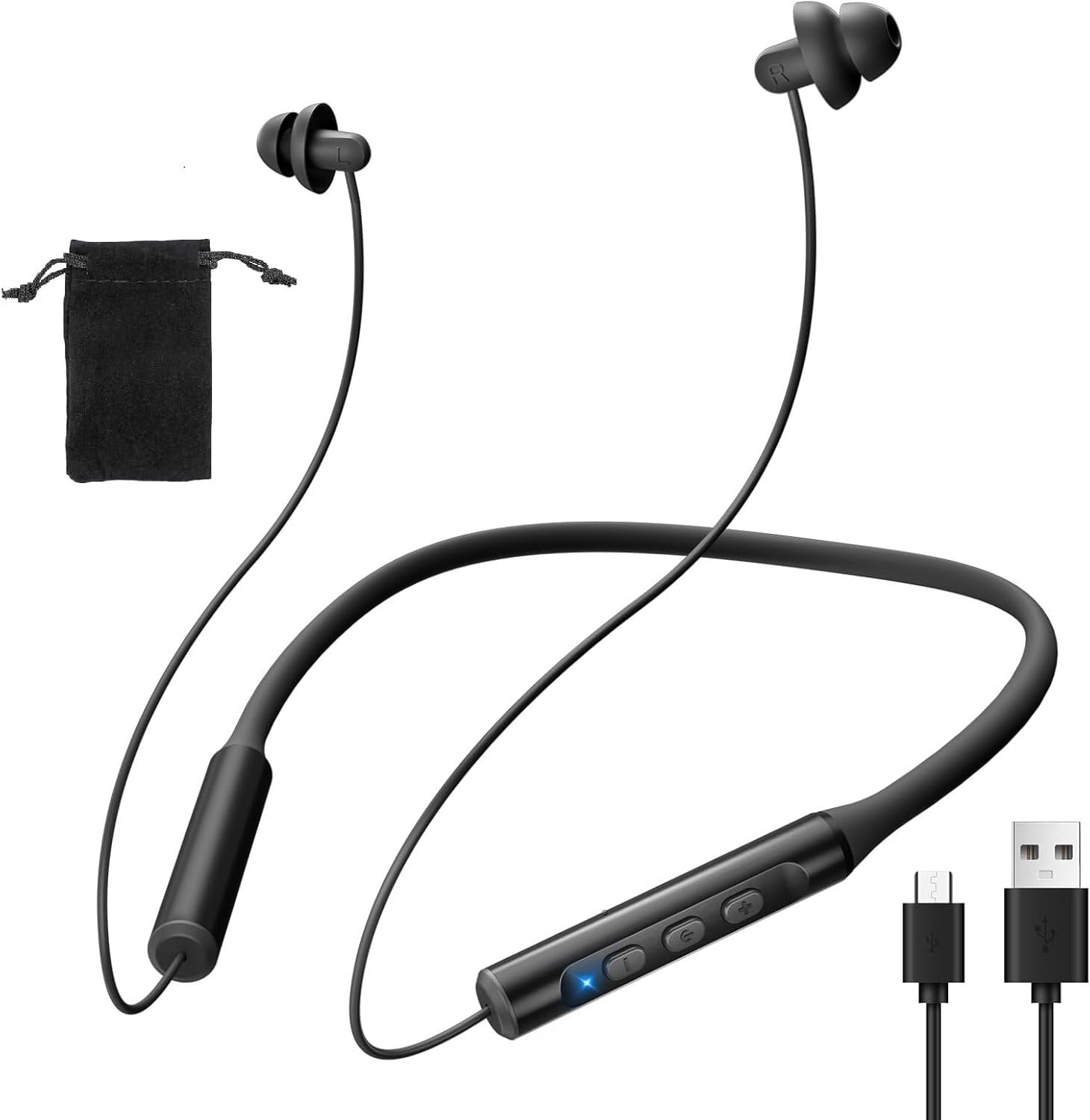 Parasom寝ホン ワイヤレス 寝ながらイヤホン Bluetooth 5.4 睡眠用イヤホン ネックバンド USB充電 音質良い 音楽再生 ハンズフリー通話 高遮音性 超小型 リモコン マイク付き 約13H使用時間 iPhone&iPad&Android対応 安眠 仕事 勉強 通勤通学適用 8CA90EW8