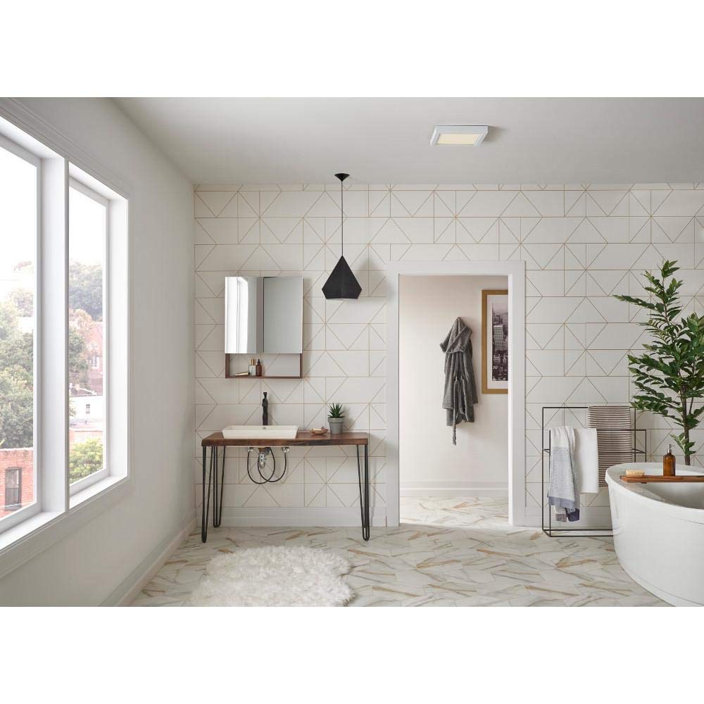 Amazon.com: Nutone Roomside Decorative 110 CFM Ceiling Bathroom Exhaust Fan  with Square LED Panel and Easy Change Trim, Energy Star : Tools u0026 Home  Improvement