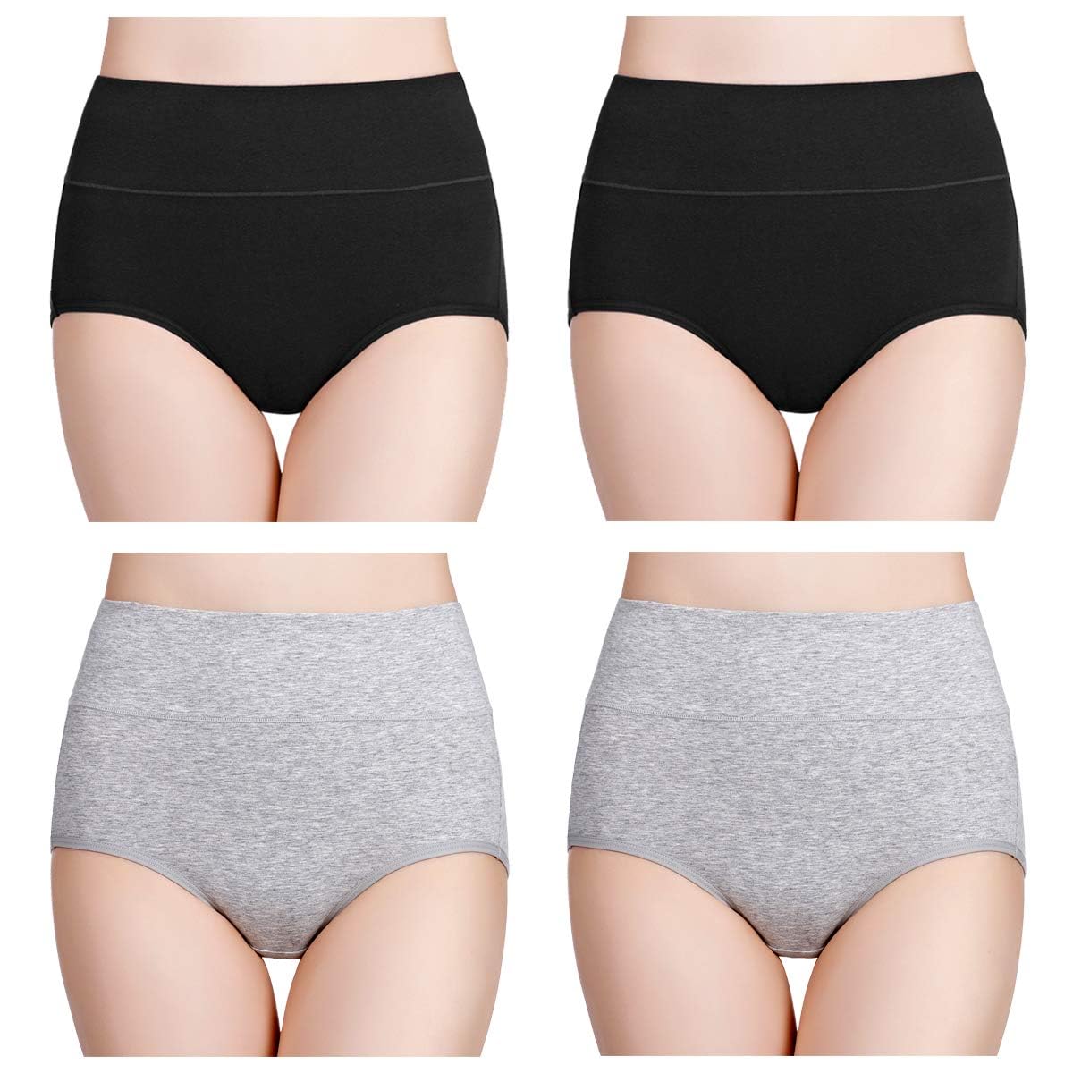 wirarpa Ladies Knickers Cotton Full Briefs High Waisted Underwear Panties for Women Multipack Size L