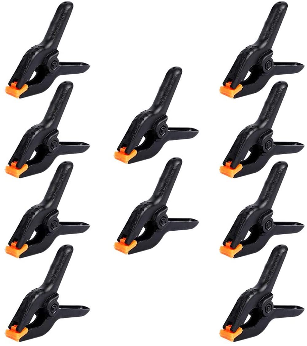 ELECDON Small Spring Clamps, 10 Packs of 3.5 Inch Professional Plastic Heavy Duty for Crafts Plastic Clips and Backdrop Clips Clamps for Backdrop Stand, Photography, Home Improvement and so on