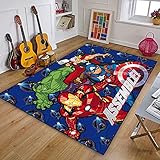 hengyuanxiang Niños Spiderman Felpudo Capitán América Alfombra Piso Dormitorio Baño Cocina Felpudo Antideslizante C2945 40X60Cm