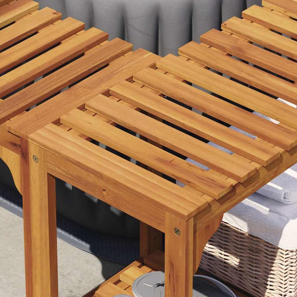 Ribete para bañera de hidromasaje marrón de 250 x 250 cm de madera maciza de acacia, juego completo para exteriores con construcción robusta y diseño moderno, revestimiento de madera resistente a la