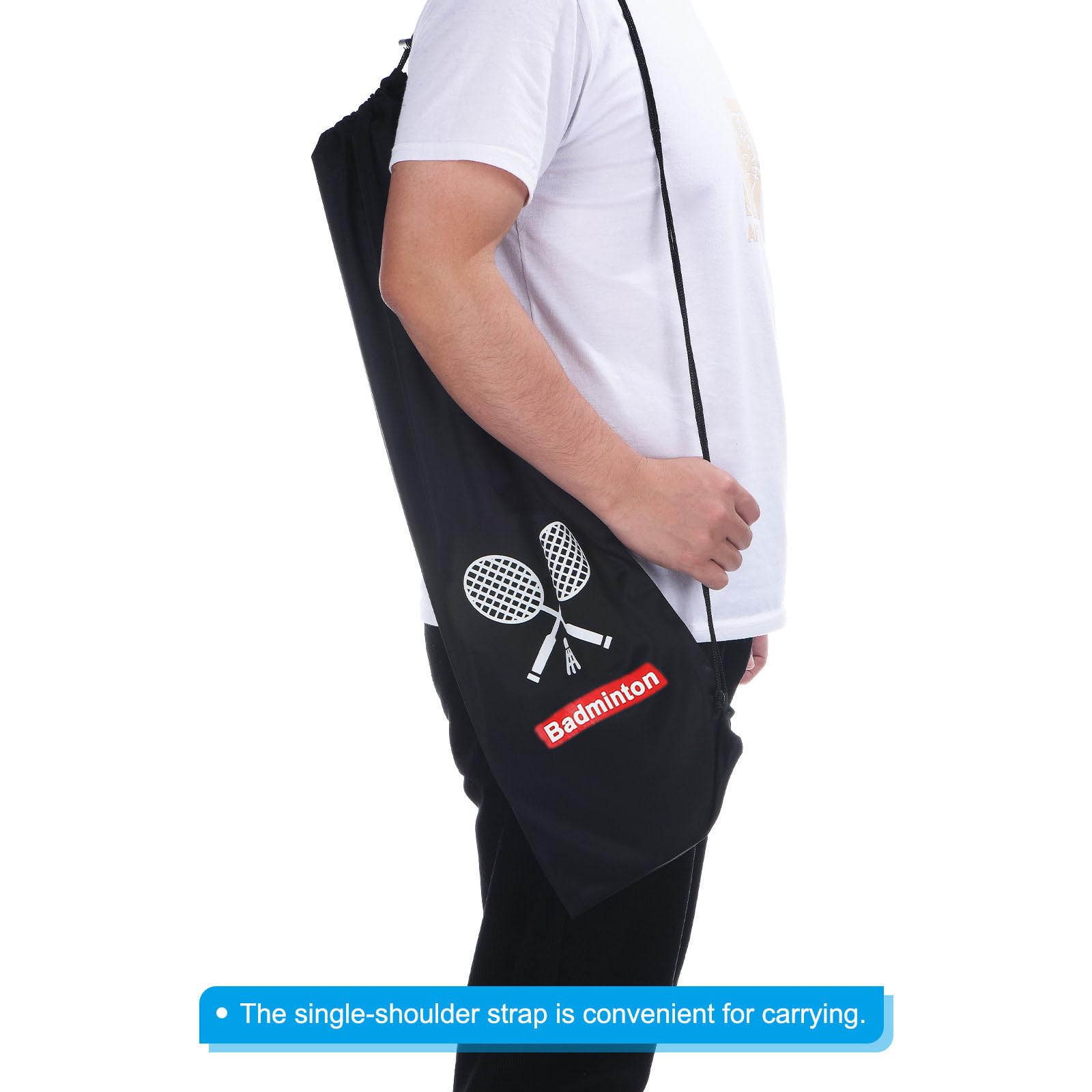 PATIKIL Custodia morbida per racchetta da badminton, fodera in velluto con coulisse, resistente e leggera, per giocatori di badminton