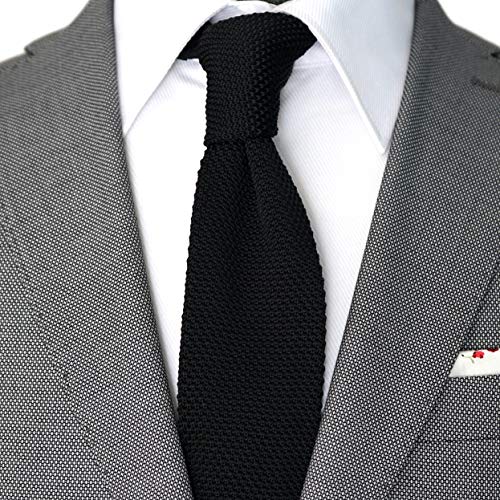 Belluno Skinny Knit Neckties For Men, 4-Pak 2.2" Flat-End Smart Sock Ties #TOP3