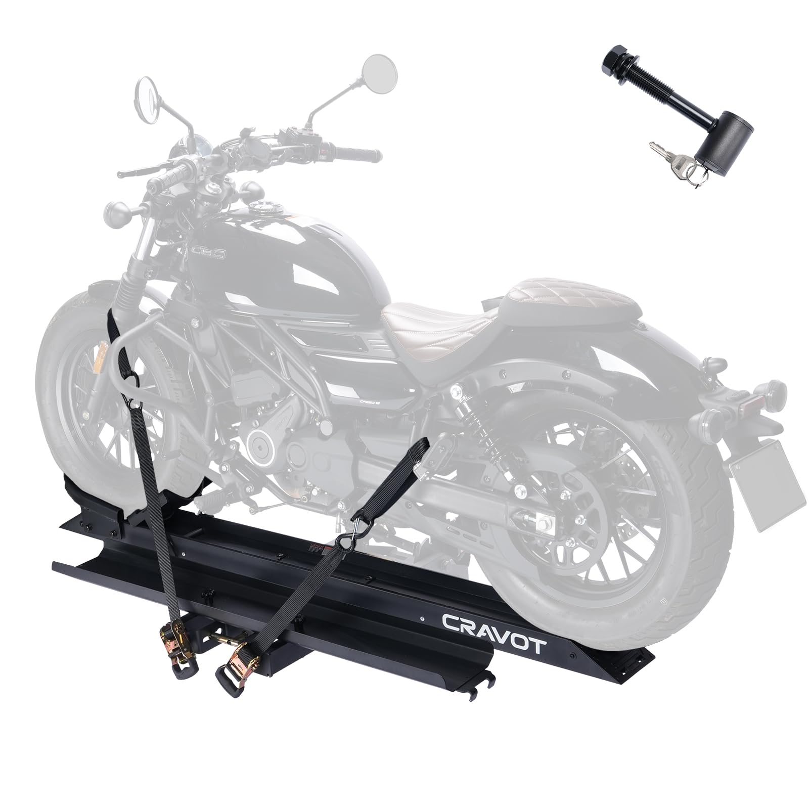 CRAVOT Motorack M1 Max Motorcycle Carrier with Ramp, 660lbs Capacity