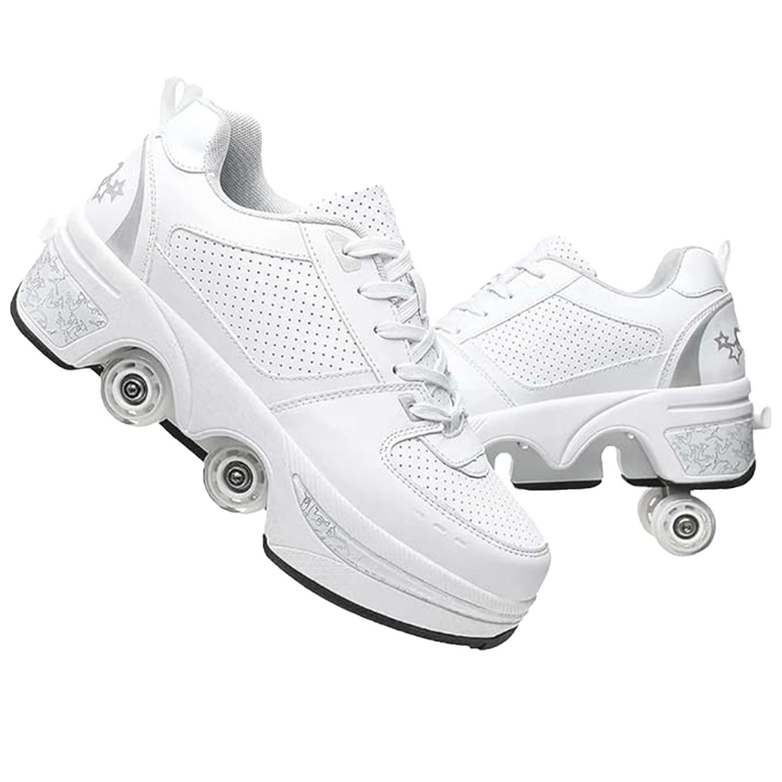 Zapatos con Ruedas para Niños Y Niña Patines de Ruedas Zapatillas Ruedas Multiusos Patines Zapatillas Quad Rued Sneakers Regalo de cumpleaños para niñas y Mujeres