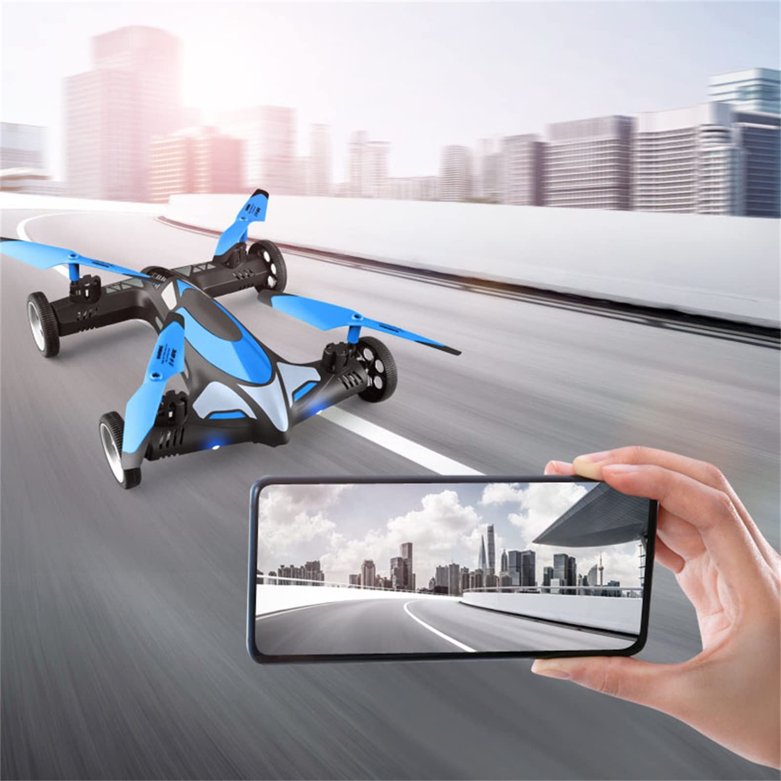 Drone 4K, UAV modalità Terra-Aria, UAV acrobatico per Fotografia Aerea, Trasmissione di Immagini Wi-Fi 4K Tecnologia a Spettro diffuso 2.4G, Luce Notturna a LED