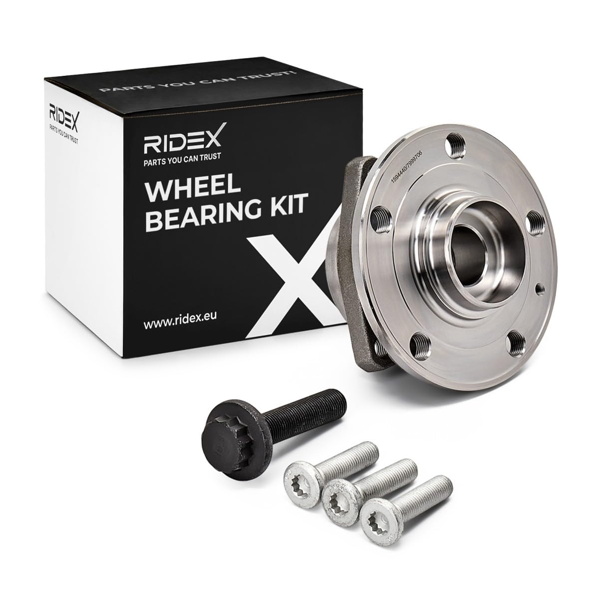 RIDEX 654W0053 Kit de roulement de roue Avant Arrière avec capteur ABS intégré avec vis/boulons Compatible avec VW Golf VII 3/5 portes 5G1, BQ1, BE1, BE2