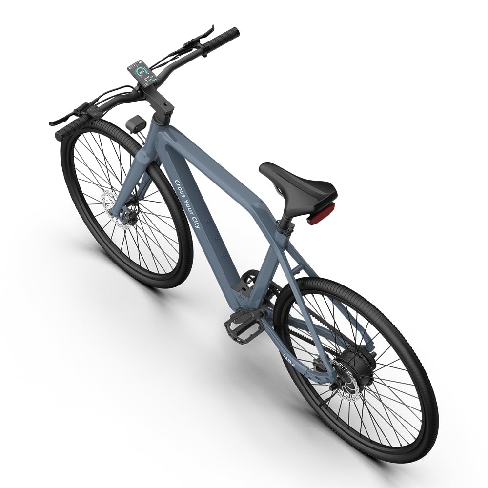A Dece Oasis ADO e Bike Air30, 28 Zoll 700C, E-Bike Elektrofahrrad,370,00 Wh Akku, ebike Damen/Herren,1 Gang,Momenten-Sensor, Riemenantrieb,ADO Smart APP,3,5-Zoll-IPS-Display
