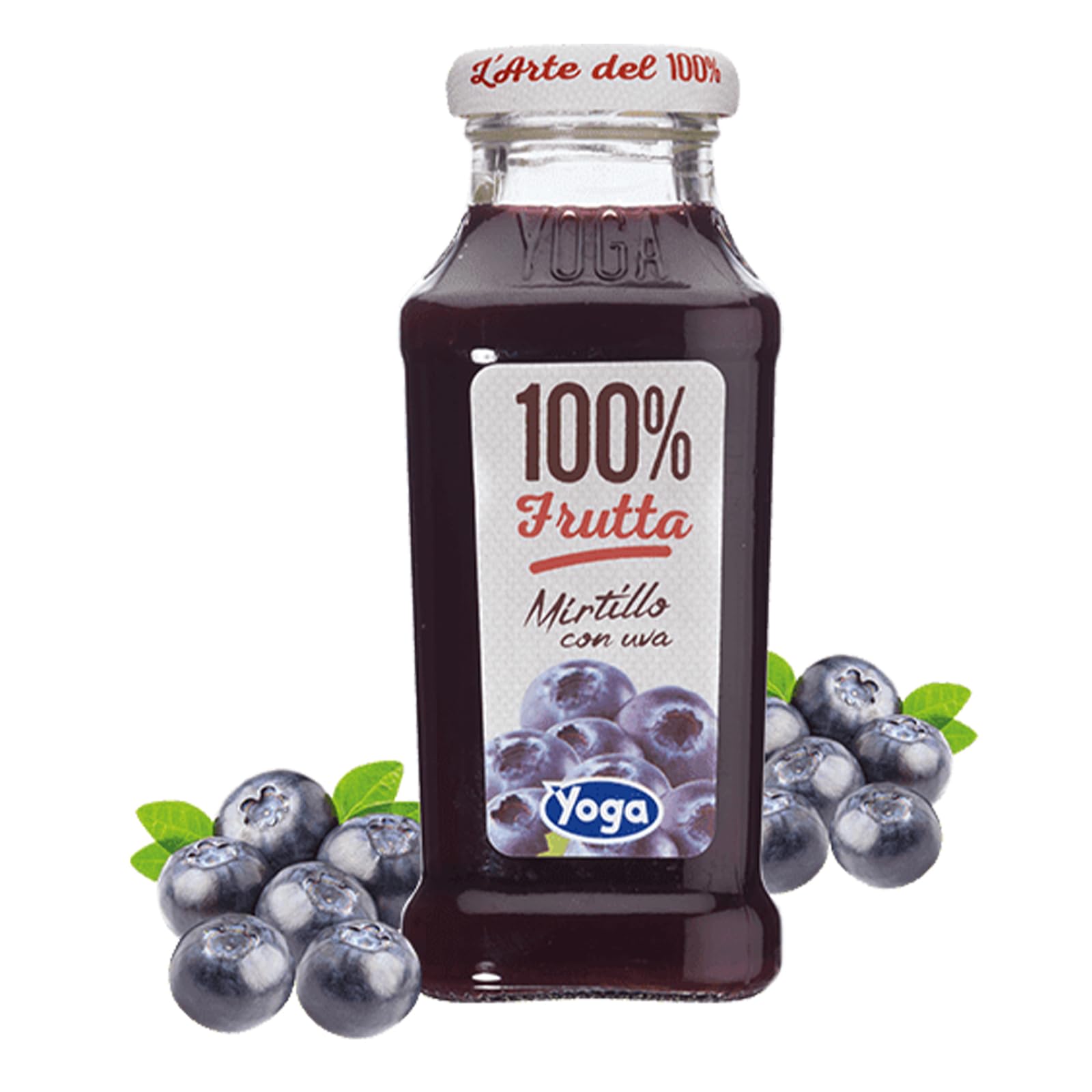 Yoga Succo di Frutta Mirtillo 100% Confezione da 12 Bottiglie da 200 ml
