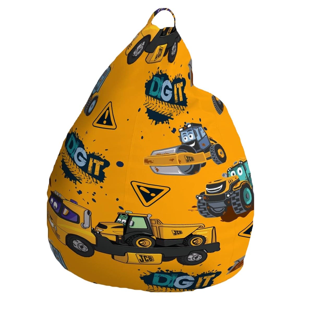 Ewbob Girls Yellow My 1St Jcb Beanbag - Joey Jcb Design - Polycotton