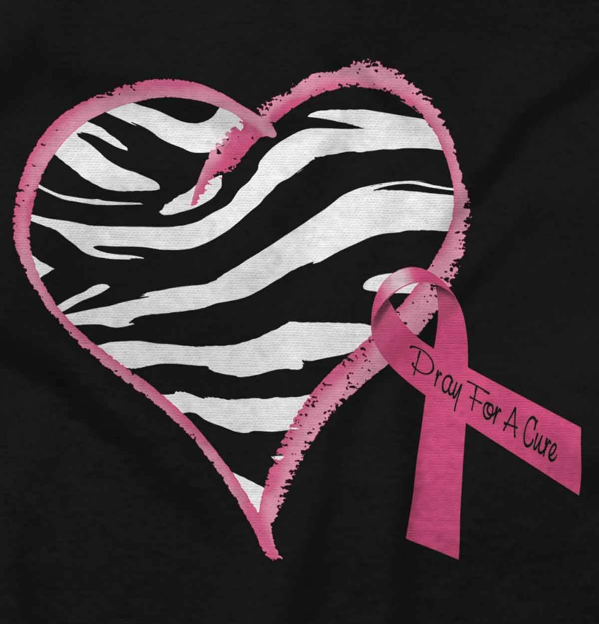 Classic Teaze Zebra Heart Breast Cancer Awareness Hoodie Sweatshirt Women