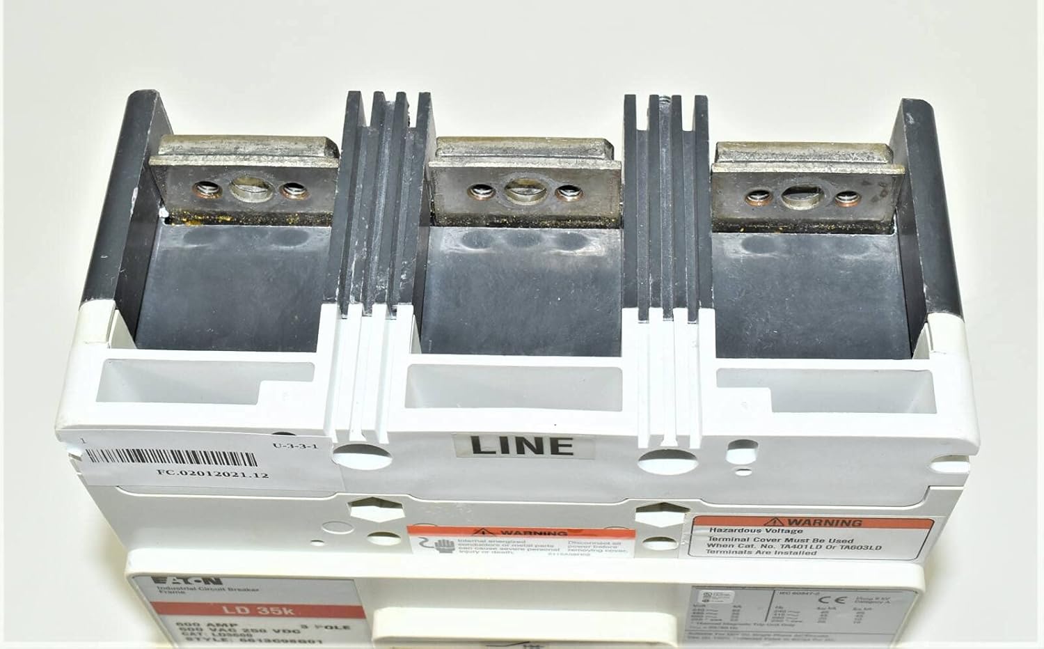 LD3600 - Thermal Magnetic Circuit Breaker, LD Series, 600 VAC, 600 A, 3 Pole, DIN Rail, Panel: Tools & Home Improvement