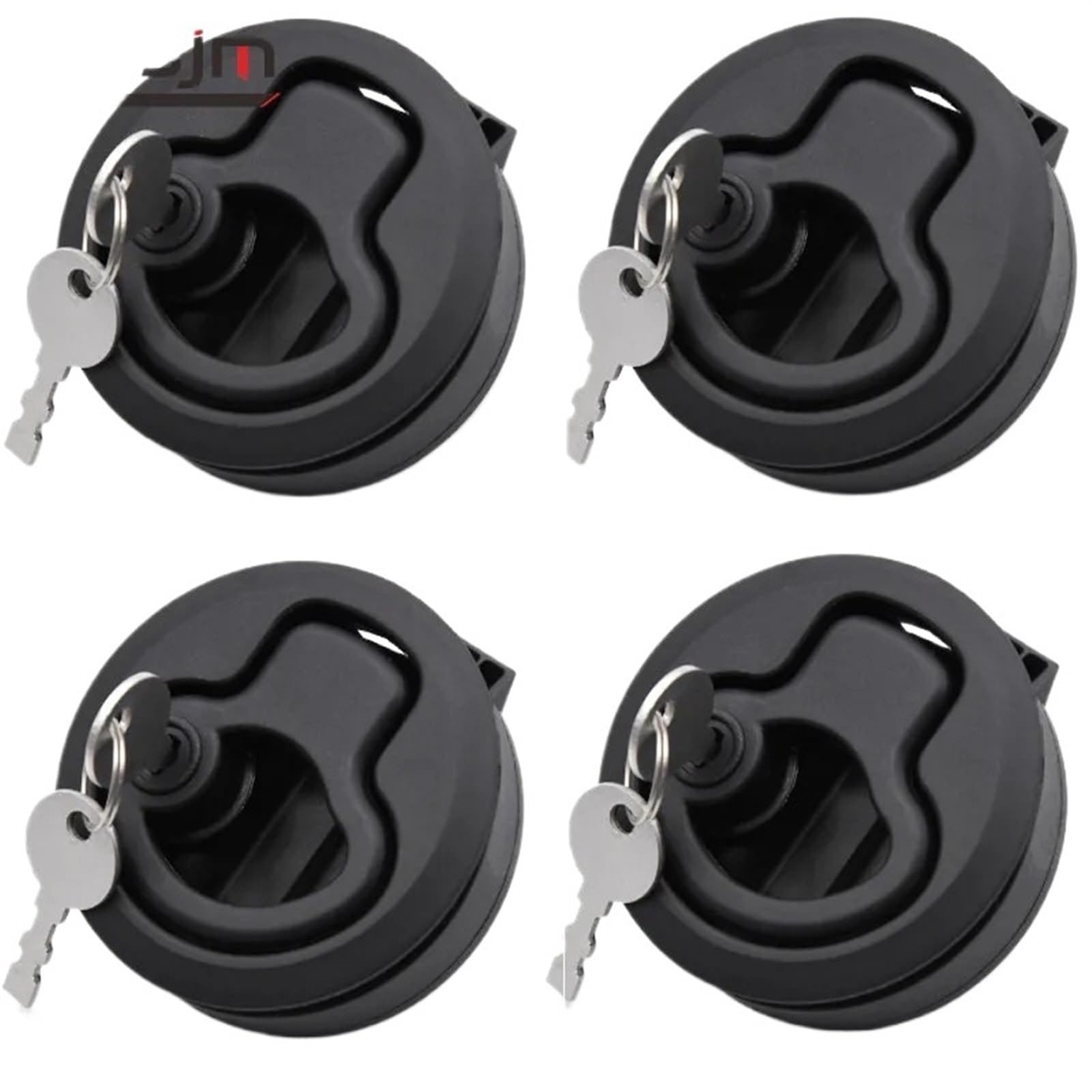 Black 2inch Round Flush Pull Slam Latch Lift Slam Latch Hardware with Lock Key Kit 4Pcs(2PCS a lot)