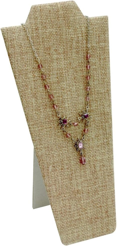 888 Display - 5 Piece 4 1/4" x 8 7/8" (108x225mm) Gorgeous Burlap Necklace Display with Easel Stand