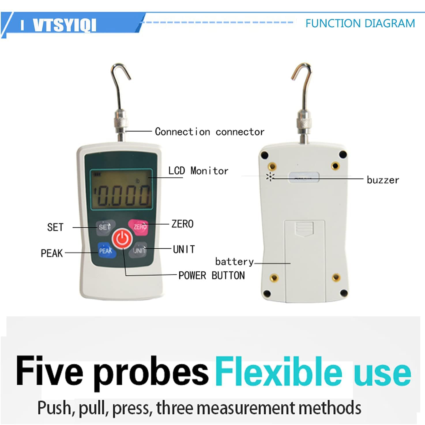 Digital Force Gauge - 500N Push & Pull Tester -4