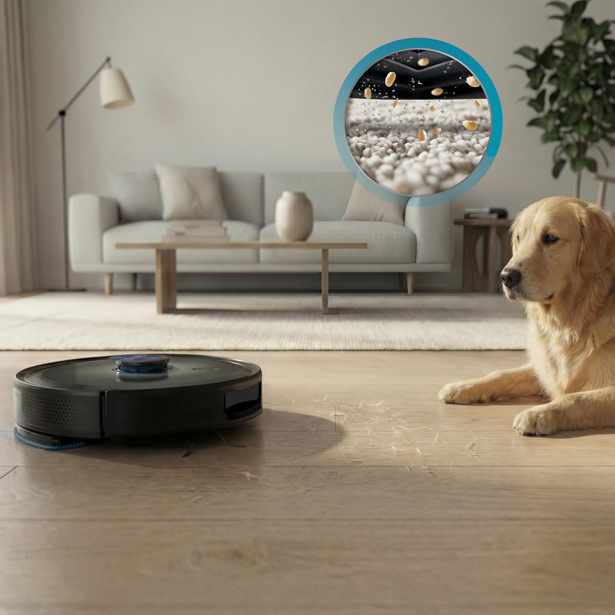 Cecotec Robot Aspirapolvere e Lavapavimenti Base Autosvuotamento Conga Y90 Dark. Navigazione Laser, 25000Pa, Auton. 240min, Spazzola Silicone Pet, Sacco 3L, Bluetooth WiFi, App, Pulizia Senza Pensieri