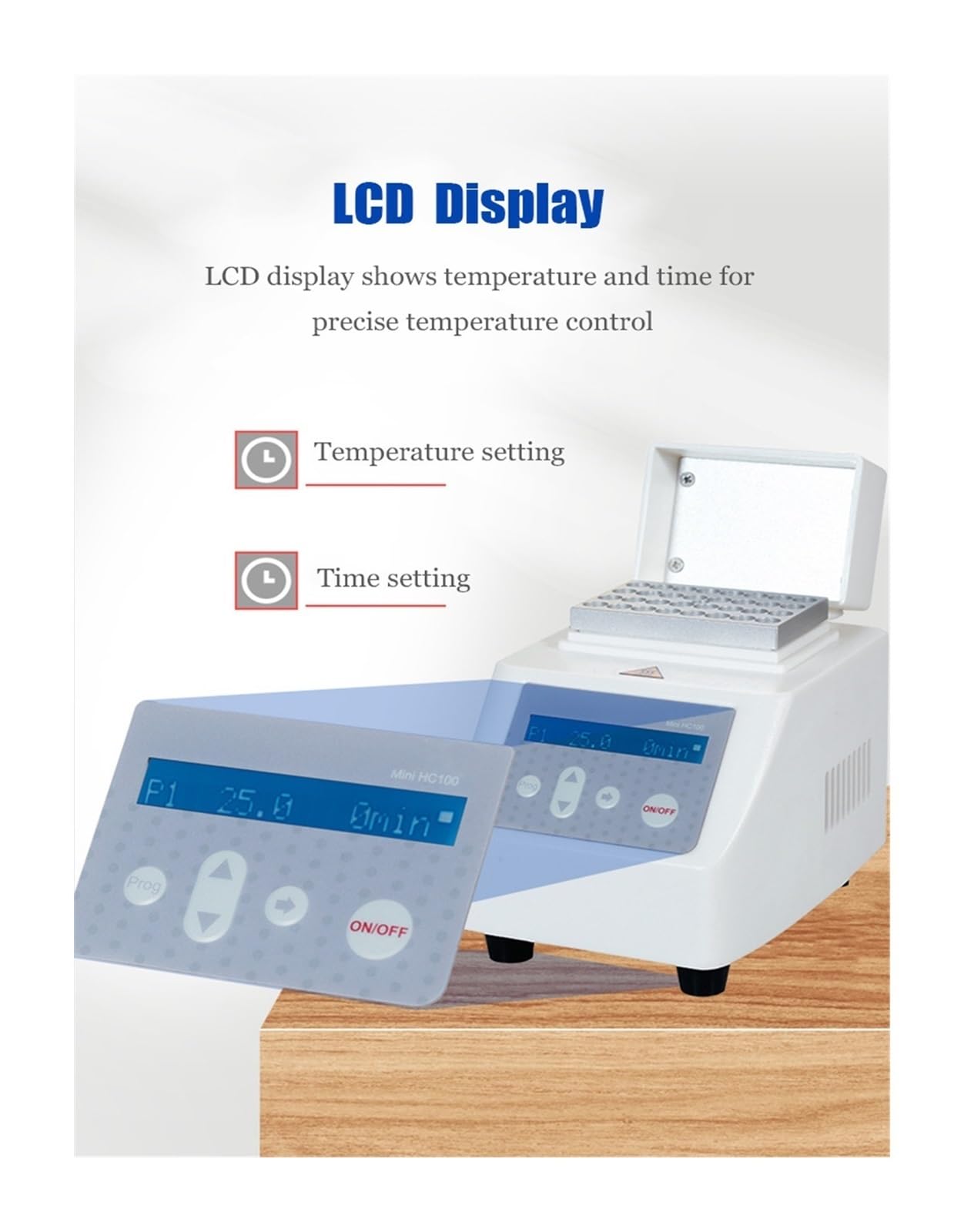 Do laboratorium, Miniaturowy termostatyczny wyświetlacz LCD do metalowej wanny Interfejs USB zapisywania danych