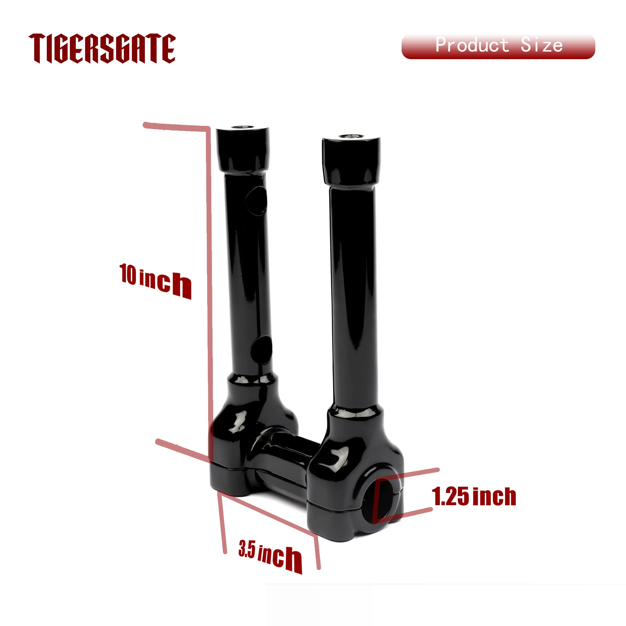 Harley Risers 12-inch Black Risers For Harley - 1.25 Inch Diameter Steel  Handlebar Risers For Dyna, Softail, Sportster Harley Dyna Accessories, image size:2000x2000