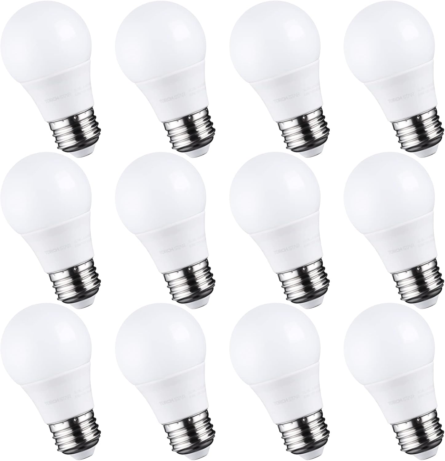 TORCHSTAR 12-Pack 5.5W A15 LED Bulbs 40 Watt Equivalent Dimmable, 5000K Daylight, E26 Medium Base, G45 Bulb Shape, LED Light Bulb for Ceiling Fan, UL listied