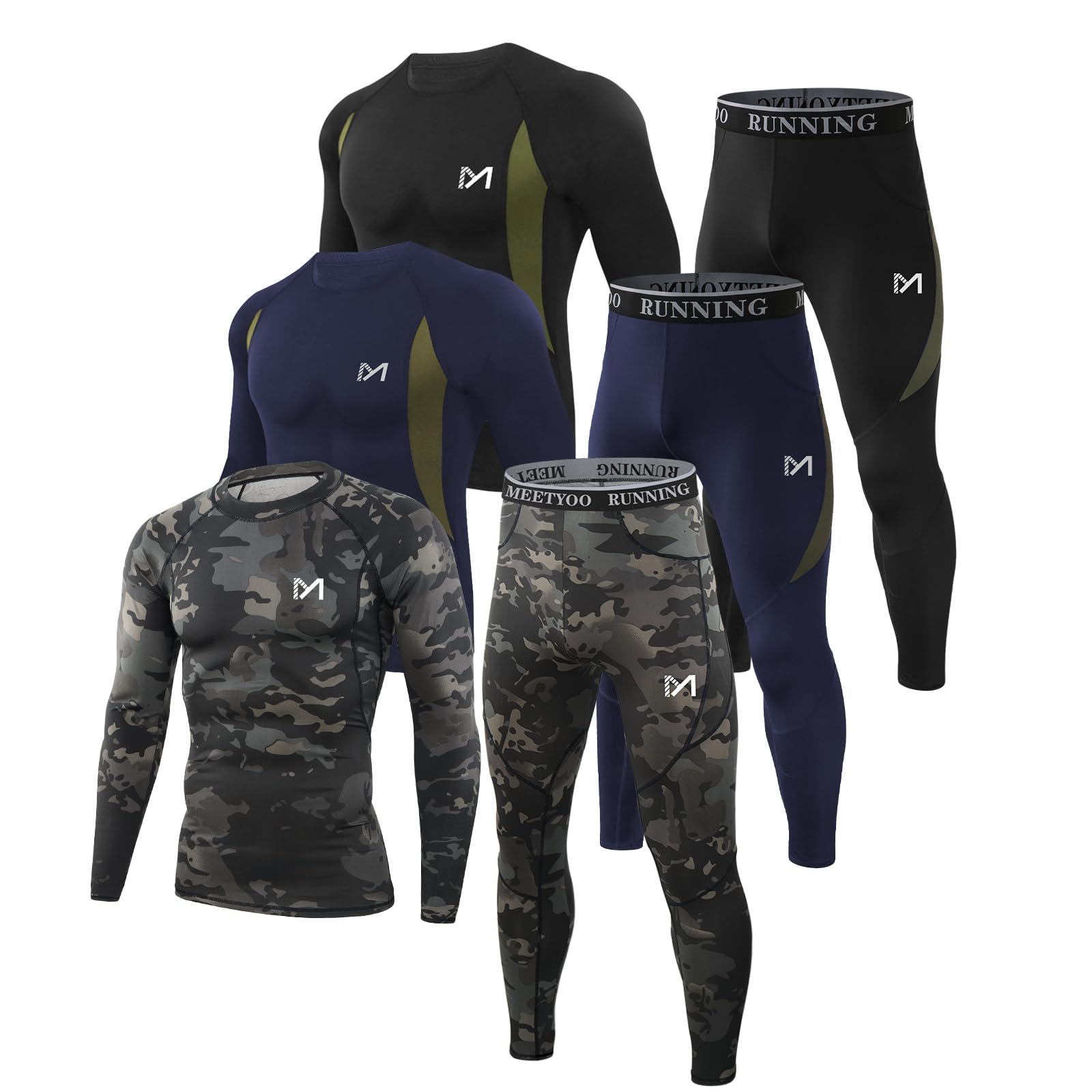 Thermal Underwear for Men, Winter Gear Long Johns Base Layer Top and Bottom Set for Skiing Running