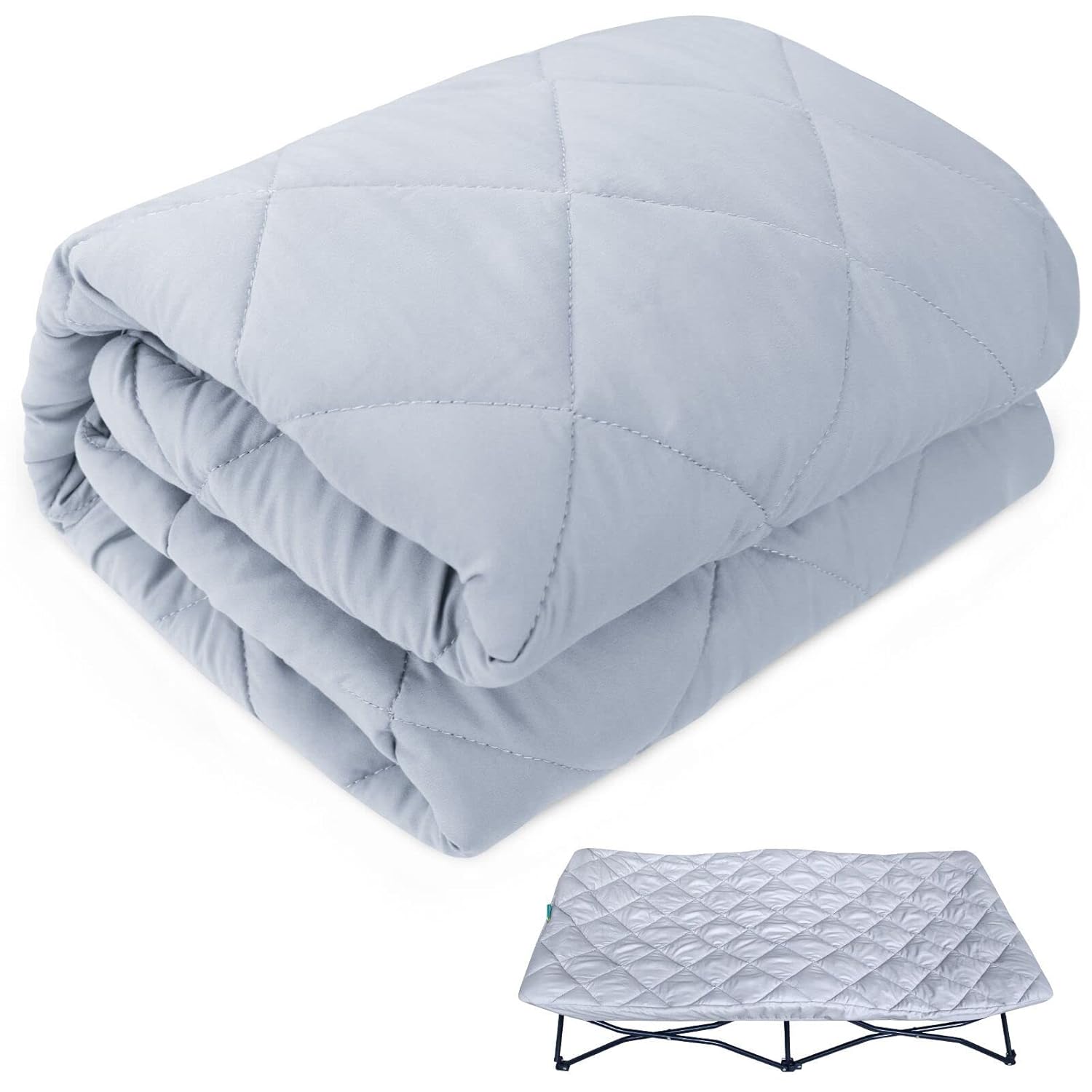 Sheet for Regalo My Cot Portable Toddler Bed, Joovy Travel Cot (Sheet Only, Bed not Included), Soft Child Travel Cot Padded Cover, Grey