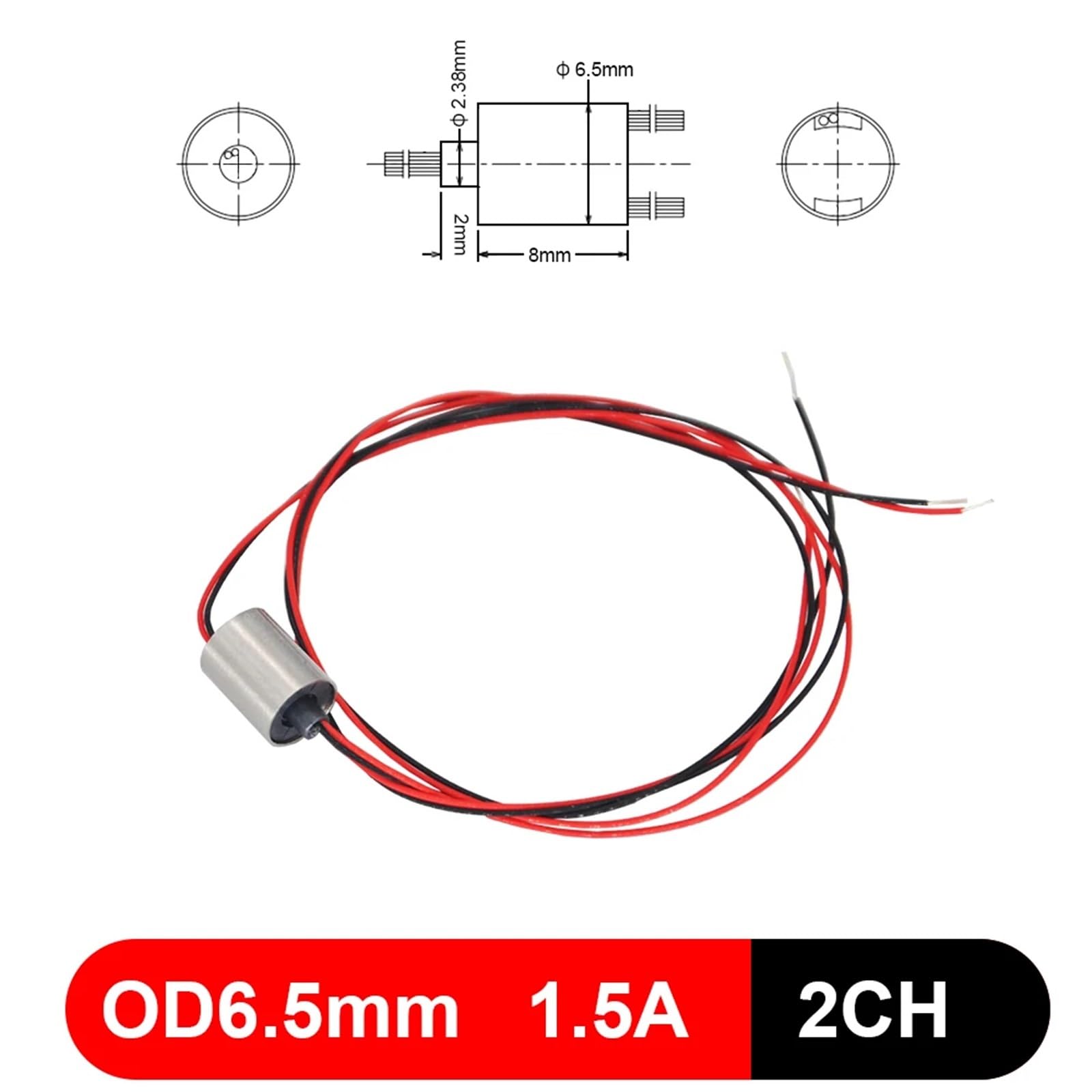 1 sztuka mikro-metalowa kotwica ryba pierścień ślizgowy średnica 6/6,5/7,5/12,4 mm 2/4/6/8/12 CH przewodzący przegub obrotowy do robota RC PTZ Gimbal (Dia 6,5 mm 2CH 1,5 A)
