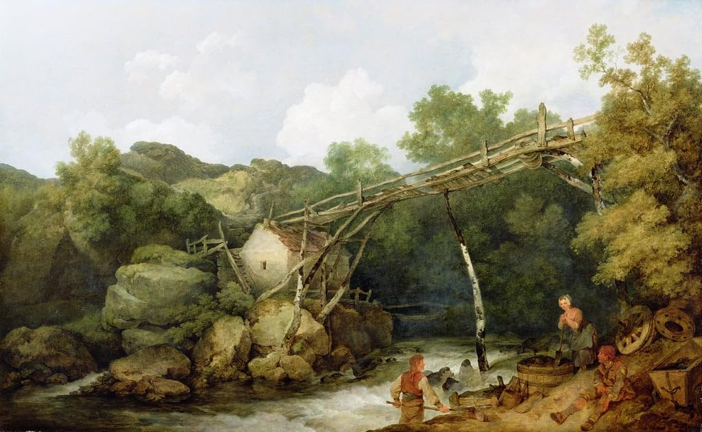 Lienzo decorativo Una vista cerca de Matlock por De Loutherbourg para pared de dormitorio, 60x90cm 5