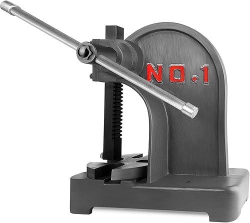 Vohala Prensa de cenador de metal, máquina de prensa manual de hierro fundido de 1 tonelada para remachar (1 tonelada)