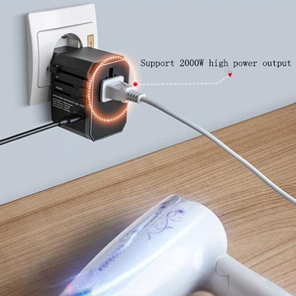 Gniazdo międzynarodowe przetwornice Międzynarodowy konwerter wtyczki, wielofunkcyjny konwerter adaptera na całym świecie, międzynarodowa zasilacz z 4 Usb. adapter wtyczki zasilania (Color : B)