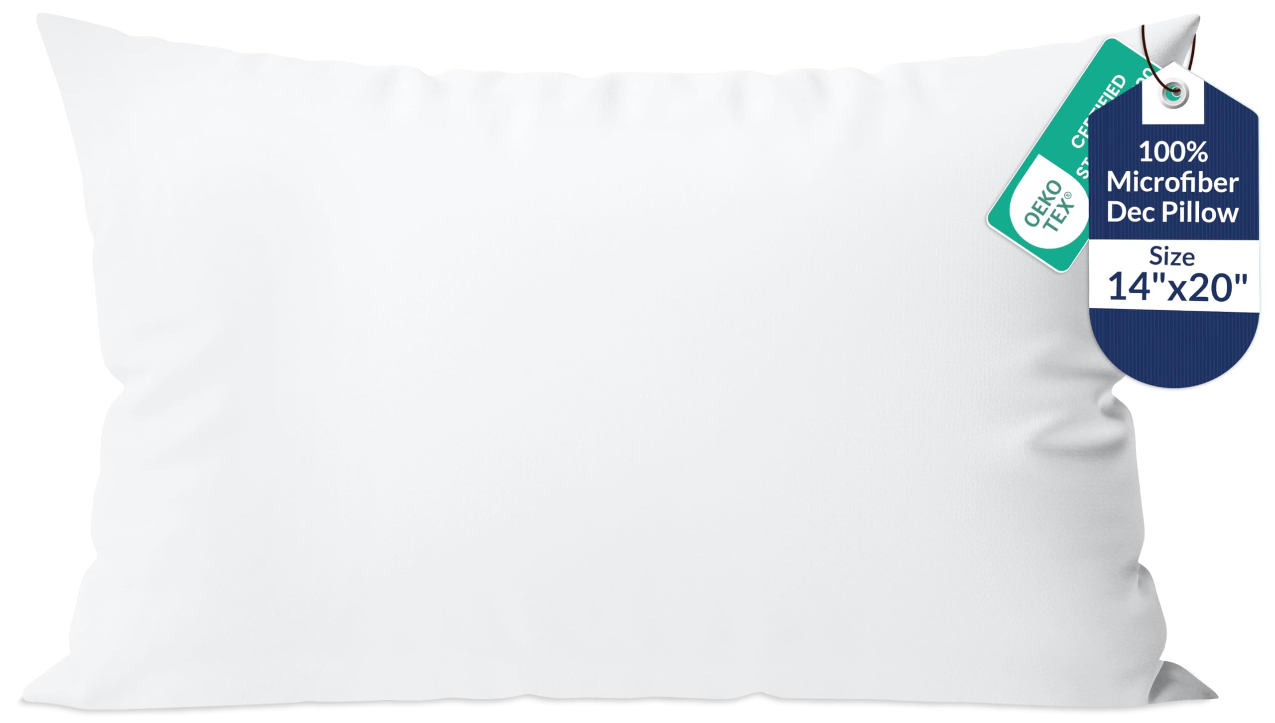 Photo 1 of ROYALE LINENS 14 x 20 Pillow Insert - Down Alternative Throw Pillows Insert - Rectangle Pillow Pack of 1 White - Bed & Couch Pillows - Inner Cushion for Bed, Cushion for Living Room - Shams Stuffer