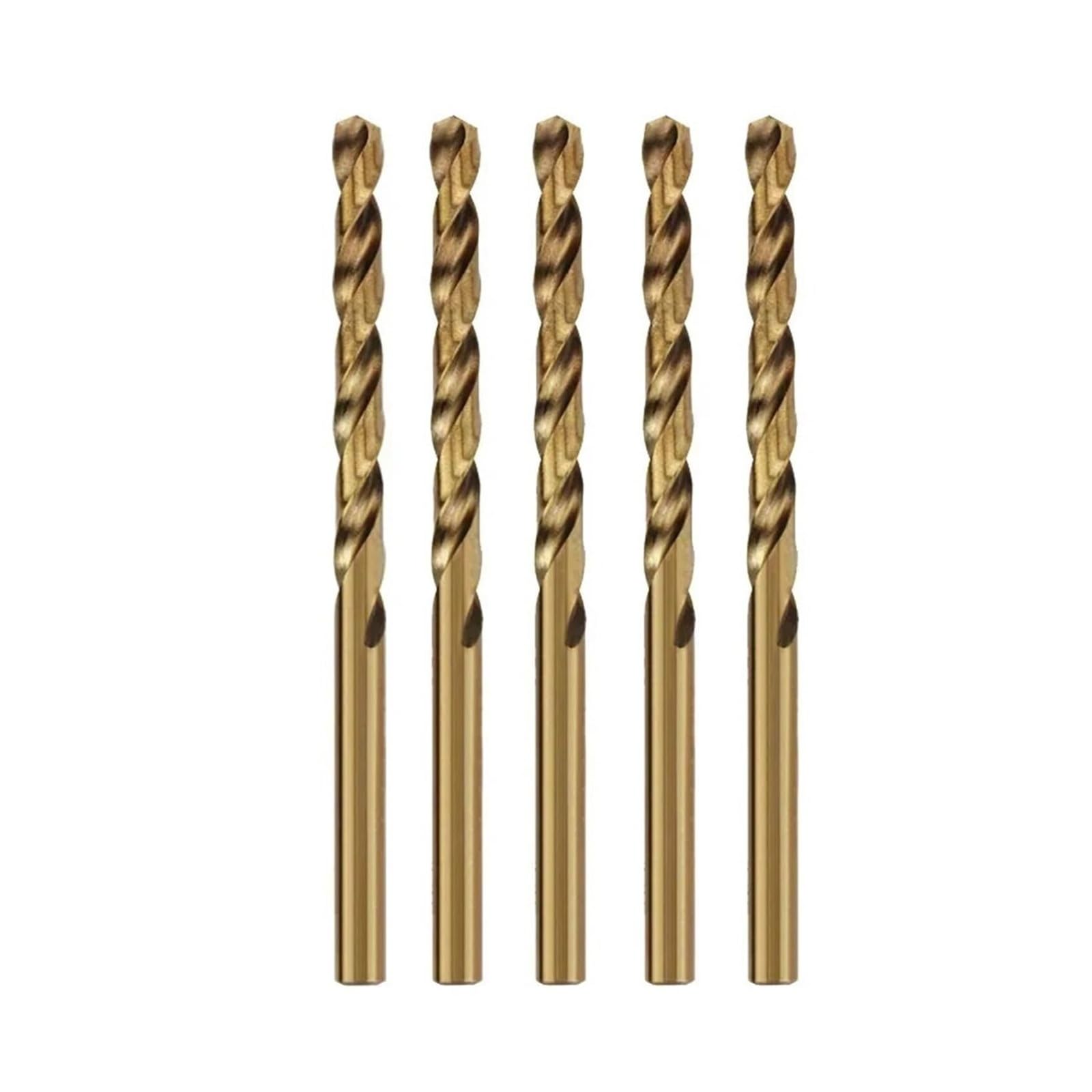 Zestaw 5 wierteł kobaltowych HSS M35, bity skręcane ze stali szybkotnącej do metalu, stali nierdzewnej i metali twardych(8.6mm)
