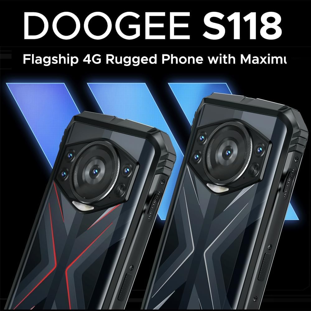 S118 (2024), Helio G99 20GB + 512GB, Batteria 10800mAh / 33W, Rugged 4G Téléphones Portables Débloqués, 50MP (Infrarossi 12MP)+ 8MP + 32MP Smartphones, Android 14 6,58 pollici, NFC Rouge