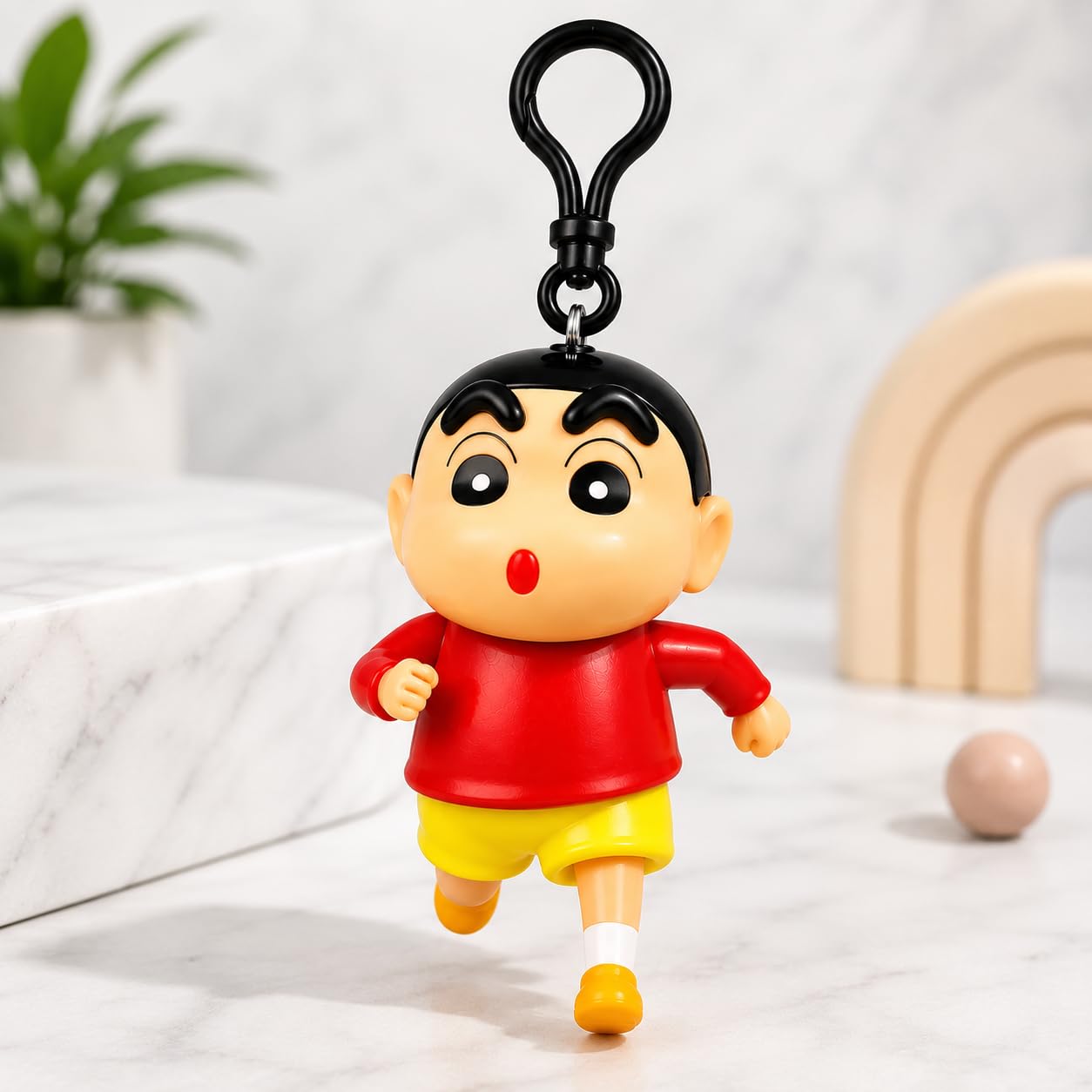 Shinchan Running Cartoon Character Keychain Pull String Running Toy, Cute Anime Inspired Keychain for Kids, Backpack Bag Pendant, Fun Gift, Lightweight Plastic Key Ring-image-34