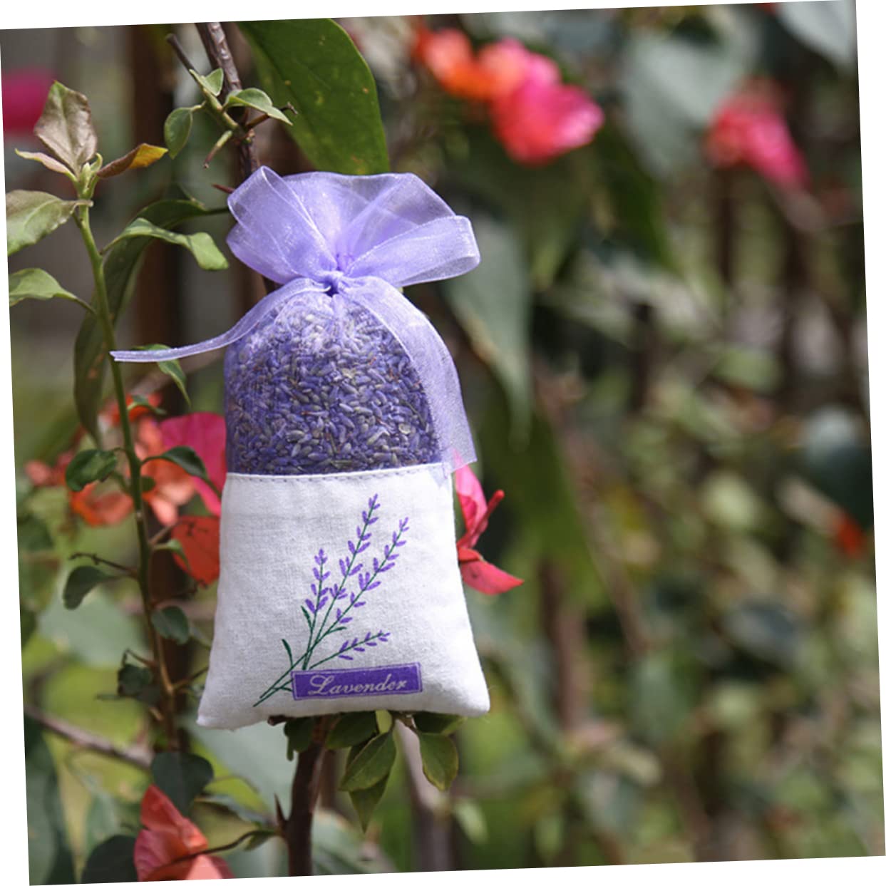 DECHOUS 120stücke Leere Duftbeutel Mit Lavendel-Druck Tragbare Kordelzug-säckchen Helllila Für Kräuter Und Duftstoffe Für Schränke Und