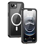 Lanhiem Magnetic for iPhone 16e Case&comma; IP68 Waterproof Dustproof Shockproof Cases with Screen Protector&comma; 360 Full Body Protective Heavy Duty Rugged Phone Cover for iPhone 16e &lpar;Black-Magnetic&rpar;