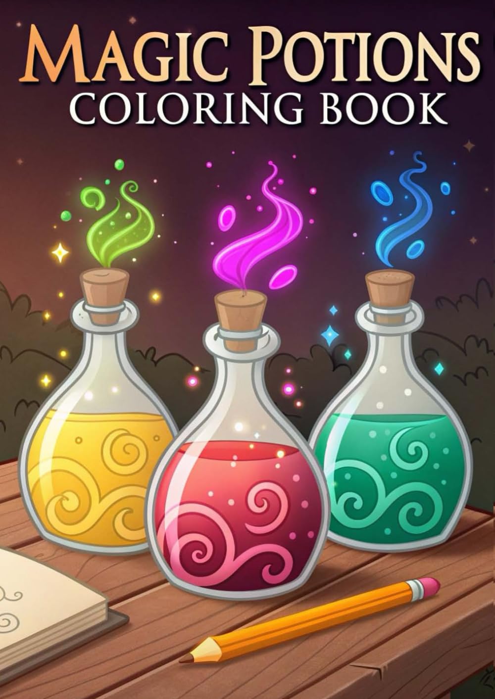 Magic Potions Coloring Book for Kids & Adults: 25 Enchanting Magic Potion Coloring Pages with Bottles, Spells, Witches, Cauldrons & Fantasy Elements for Relaxation and Creativity