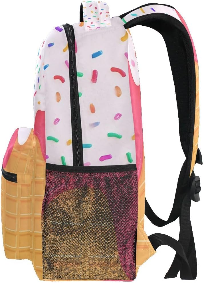 Bookbags Laptop Backpack for High School Men Colorful Sweet Ice Cream Travel College Work Casual Daypack Teens Customed