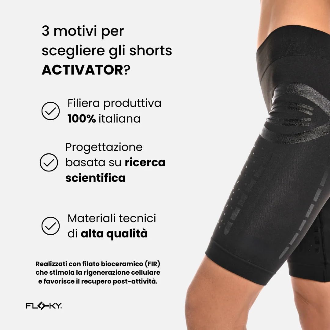 FLOKY Pantaloncino BIOMECCANICO ACTIVATOR Nero