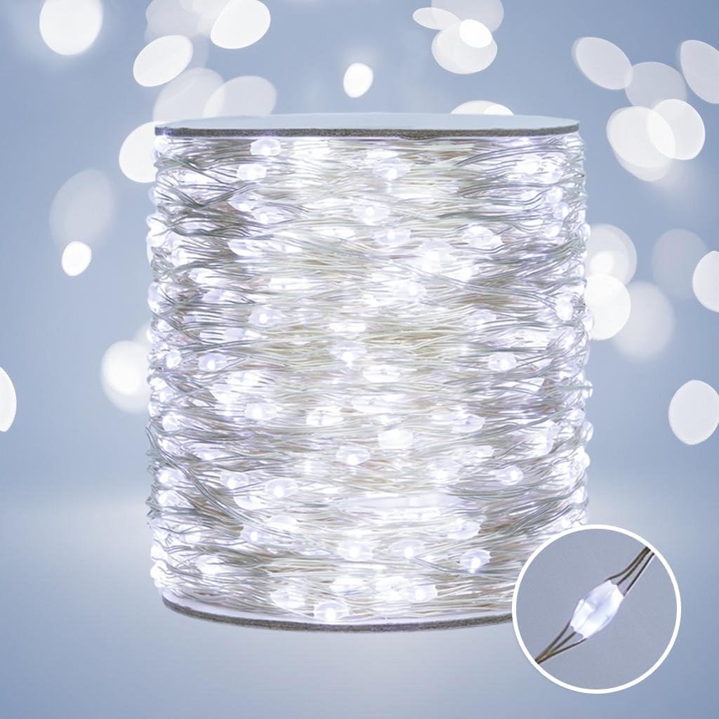 100 FT Cool White Fairy Lights, 300LEDs, Plug – in, 8 Modes with Timer, Remote, Dimmable & Waterproof, Ideal for Bedroom, Garden, Christmas, Wedding, Birthday (Indoor/Outdoor) 100 FT Cool White Fairy Lights, 300LEDs, Plug – in, 8 Modes with Timer, Remote, Dimmable & Waterproof, Ideal for Bedroom, Garden, Christmas, Wedding, Birthday (Indoor/Outdoor)