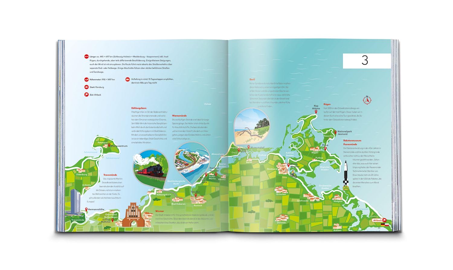 BVA Traumtouren mit dem E-Bike in Deutschland: Die schönsten E-Bike-Touren entlang der bedeutendsten Sehenswürdigkeiten in Deutschland, doppelseitige ... und GPS-Track Download: 300
