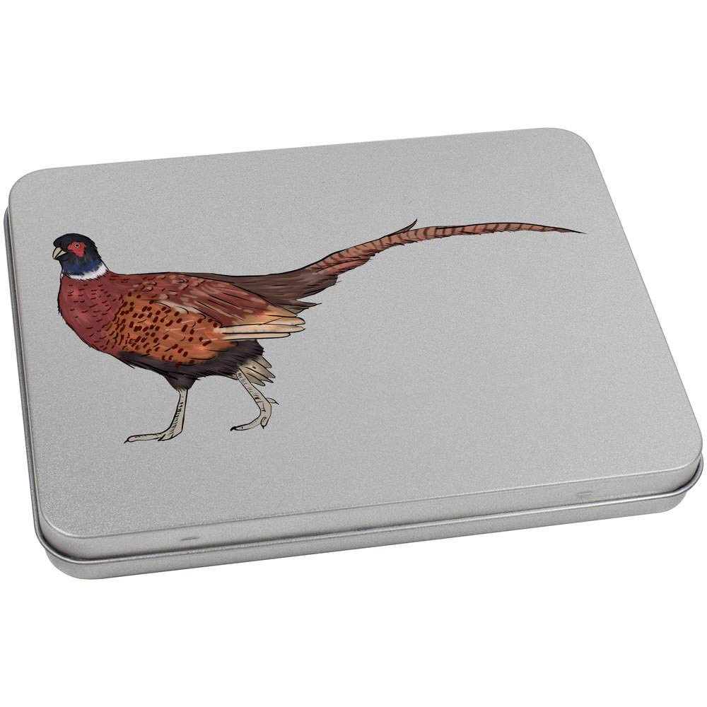 Azeeda 170mm 'Pheasant' Metal Hinged Tin/Storage Box (TT00117899)