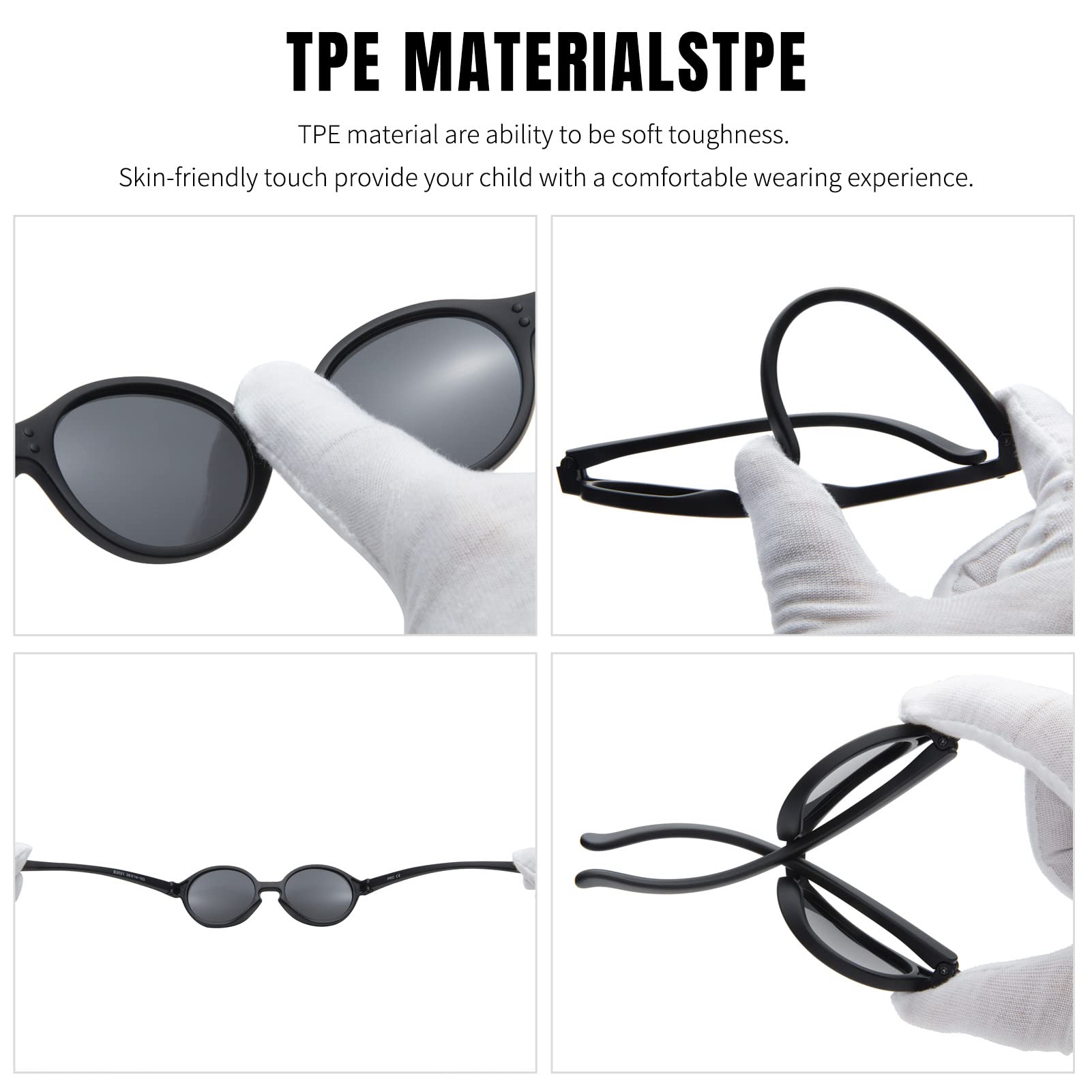 Polarisierte Baby-Sonnenbrille mit Riemen, verstellbar, für Kleinkinder von 0–24 Monaten