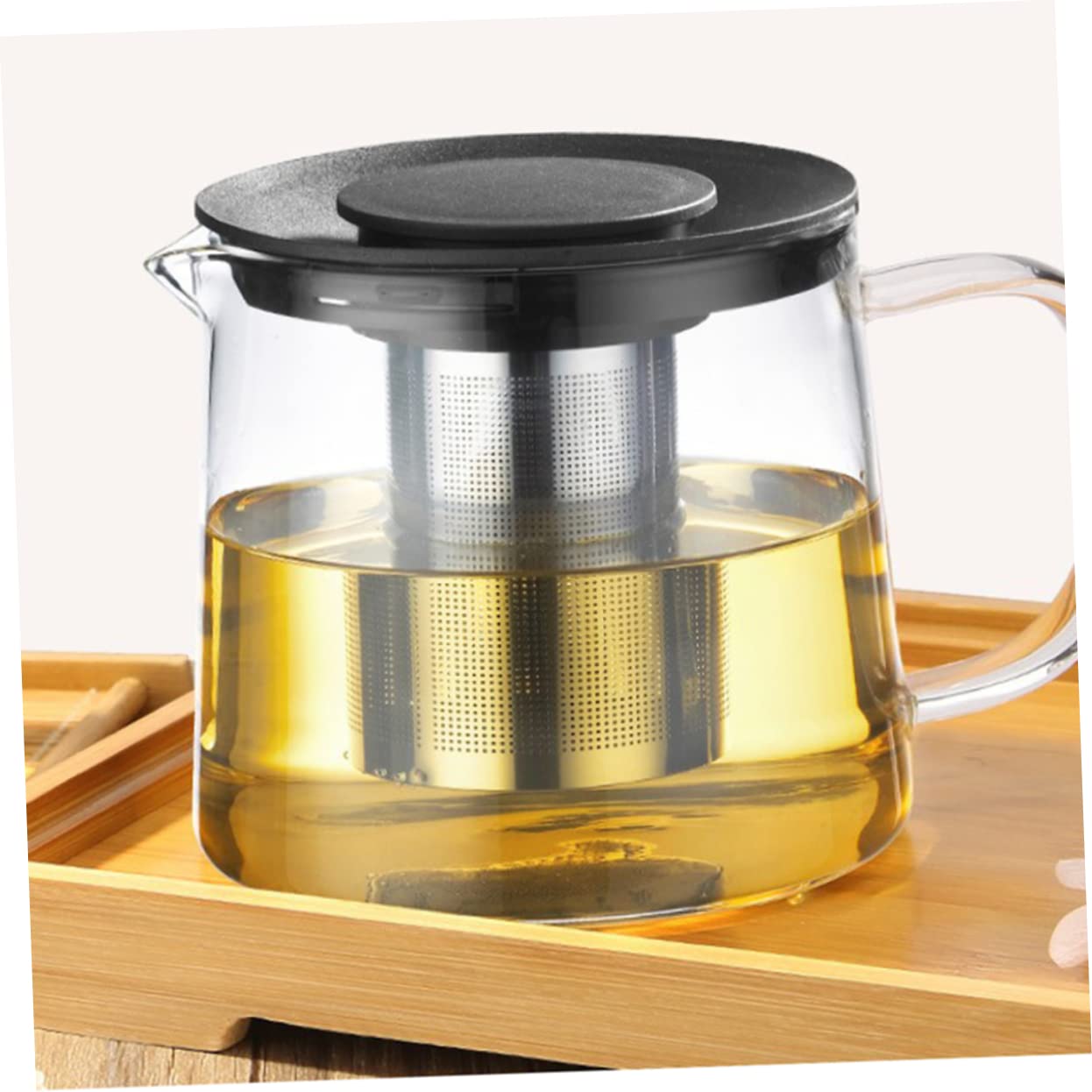 KICHOUSE 1500ml Heat Resistant Glass Teapot with Removable Stainless Steel Infuser for Loose Tea