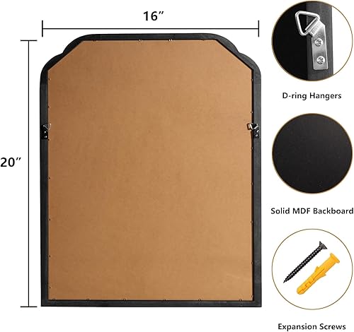 Miniatura 5 de WallBeyond Espejos de baño de madera para montar en la pared, espejos de pared con marco de madera rústica de 16 x 20 pulgadas, espejos de pared